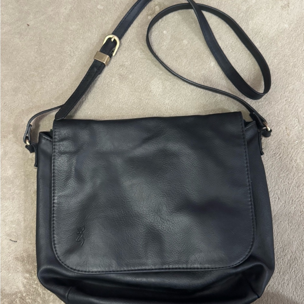 Black Leather Browning Bag